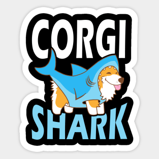 Corgi shark Sticker